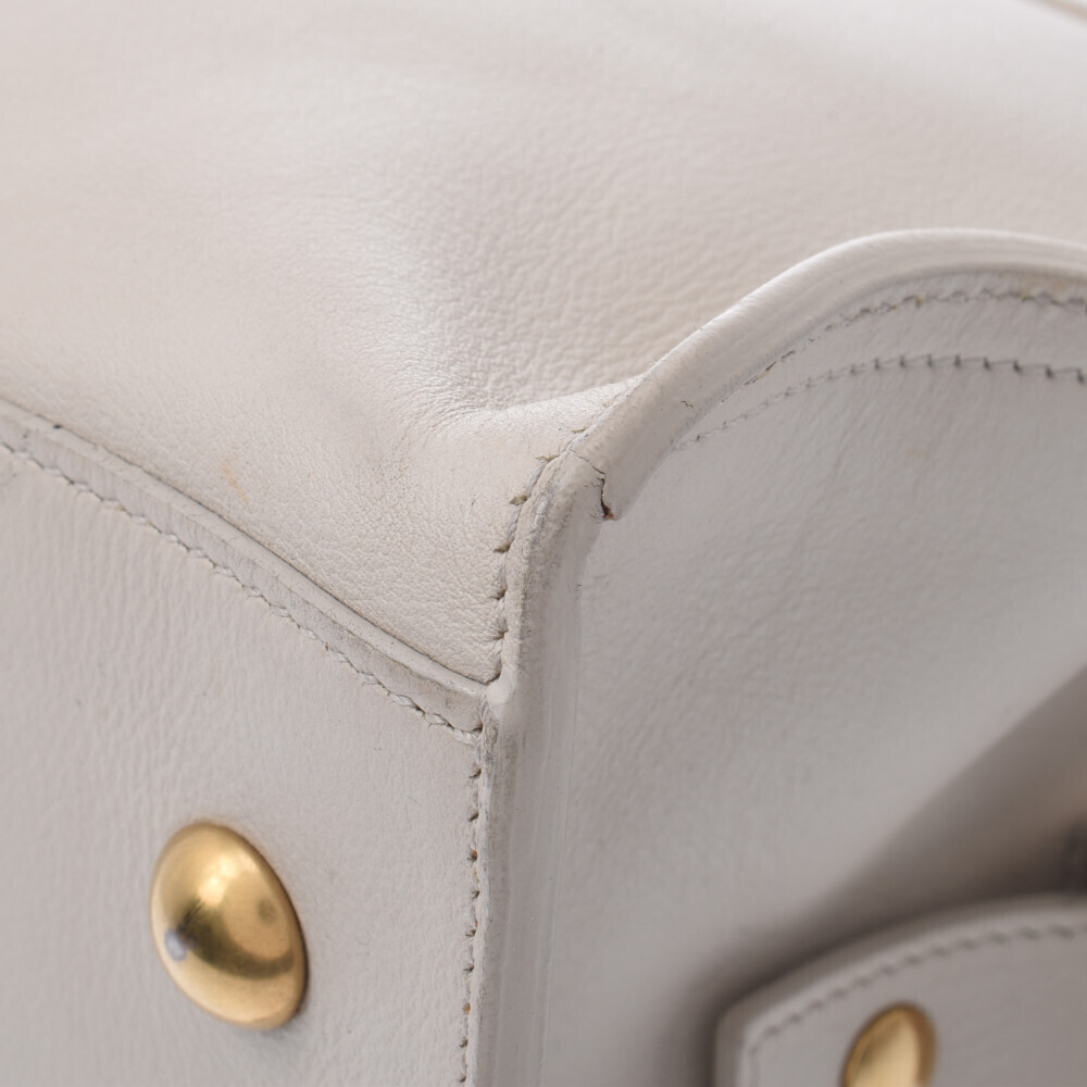 SAINT LAURENT Cabas Ivory White Leather Handbag - Picture 7 of 11